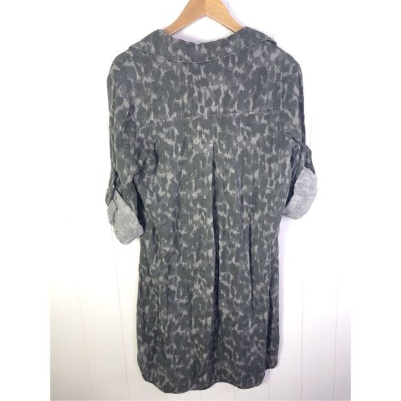 Bella Dahl Button-Down Grey Camo Dress Mini Size M - Picture 11 of 11